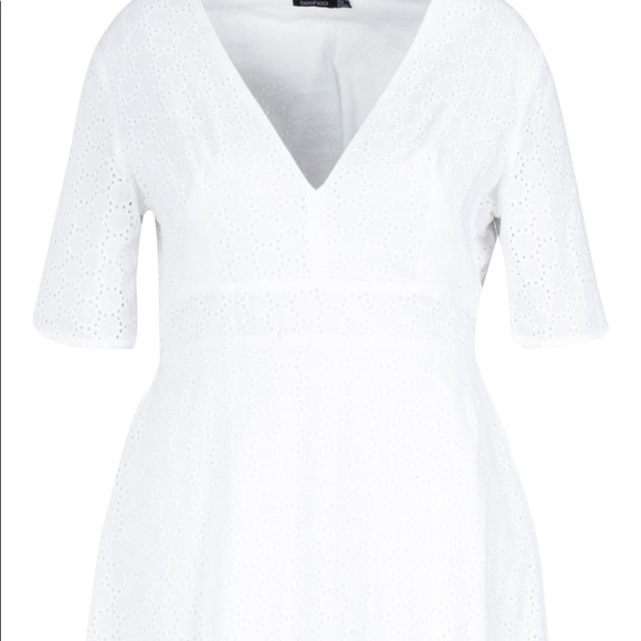 Eyelet Lace Plunge Skater Dress - Picture 4 of 4